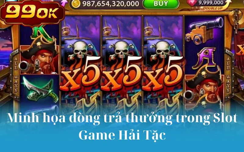 Minh họa dòng trả thưởng trong Slot Game Hải Tặc